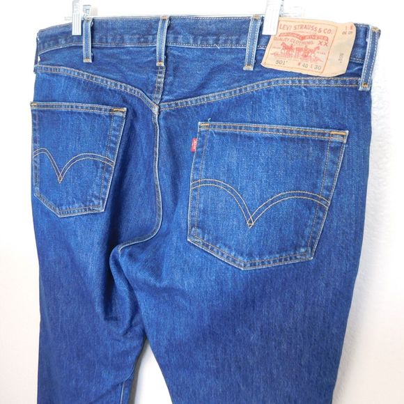 Levis 501 XX Jeans Size 40 x 30 Denim 5 Pocket Indigo Blue Casual Button Fly - Picture 8 of 10